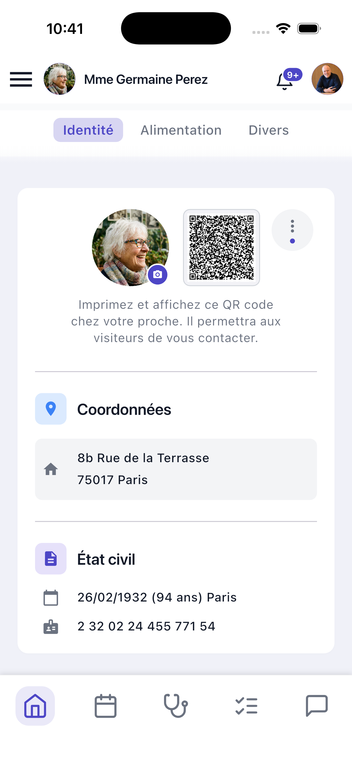 Identité du proche